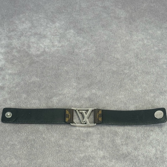 Louis Vuitton Bracelet Hockenheim Brown Black Monogram Macassar M6141 Canvas - Picture 10 of 15